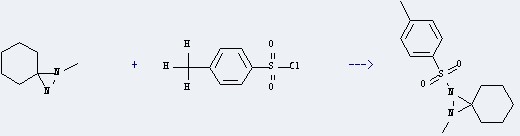 The 1,2-Diazaspiro[2.5]octane,1-methyl- could react with toluene-4-sulfonyl chloride to obtain the 2-Methyl-1-(p-toluenesulfonyl)-3,3-pentamethylenediaziridine